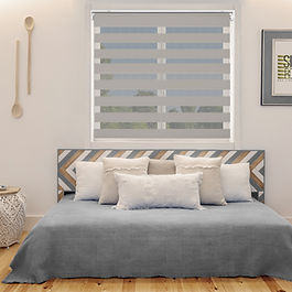 Click-IT Day & Night Stone Grey Roller Blind