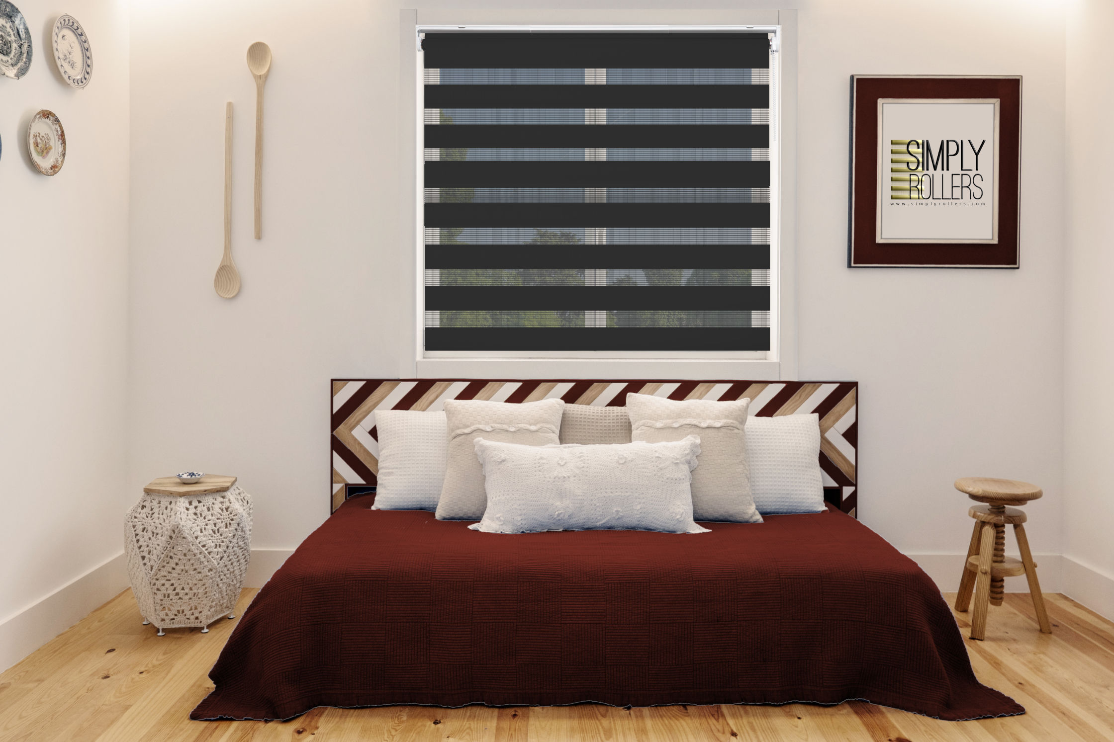 Click IT Day & Night Jet Black Roller Blind