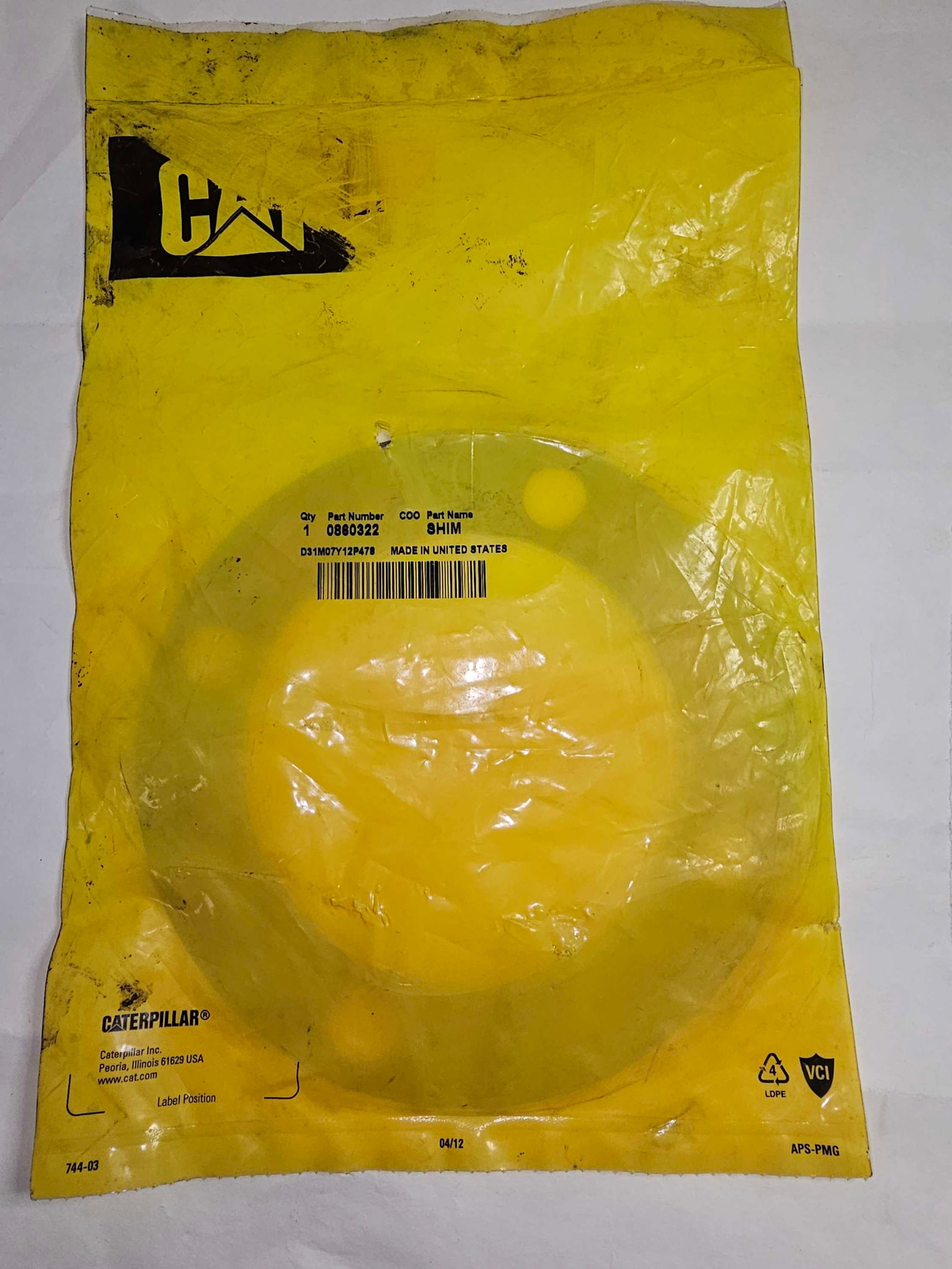 086-0322 1mm Thickness Steel Shim 0860322 View