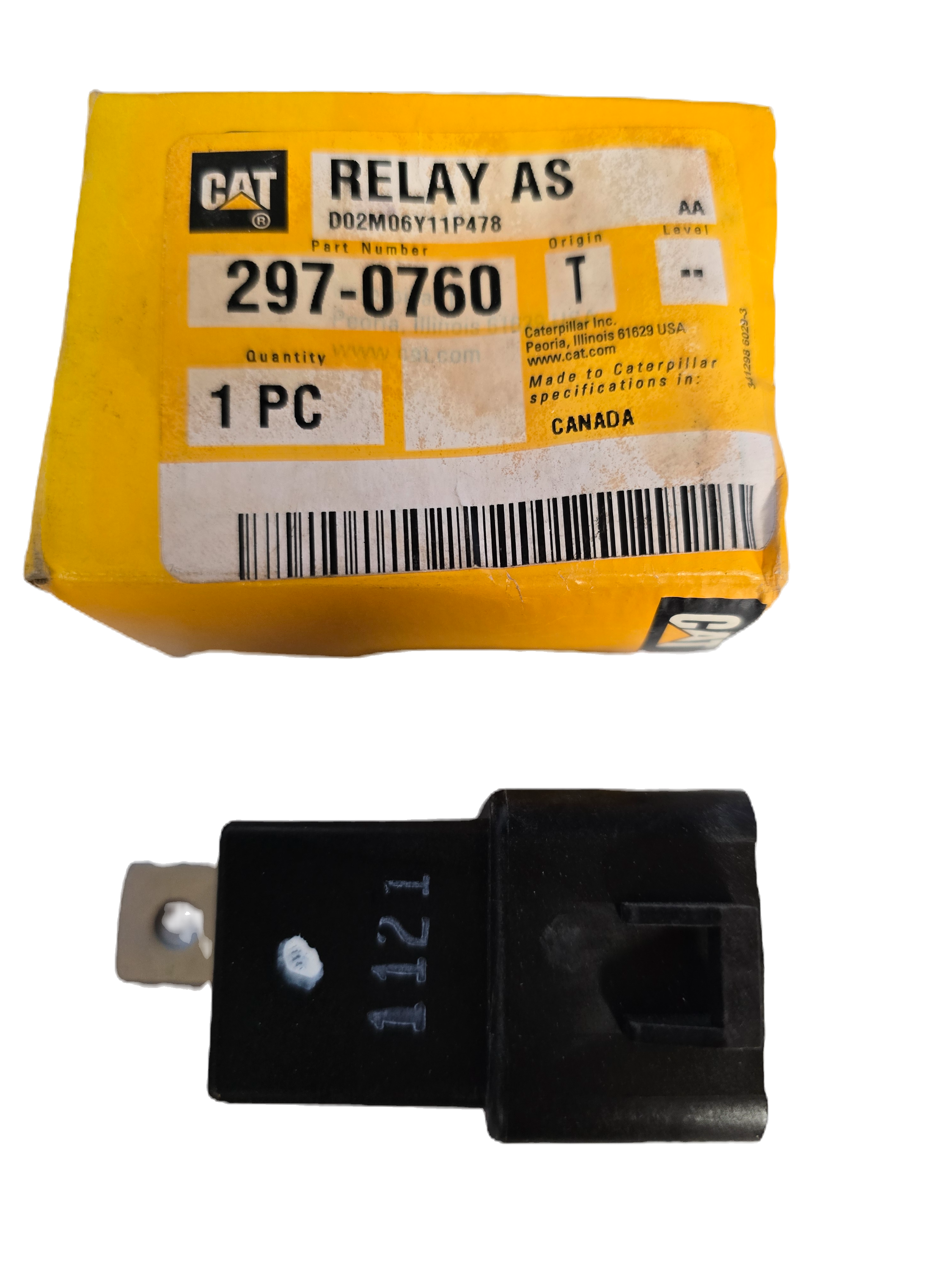 CAT 297-0760 OEM Caterpillar 4 Prong 24V Time Delay Relay 2970760 With OEM Package View
