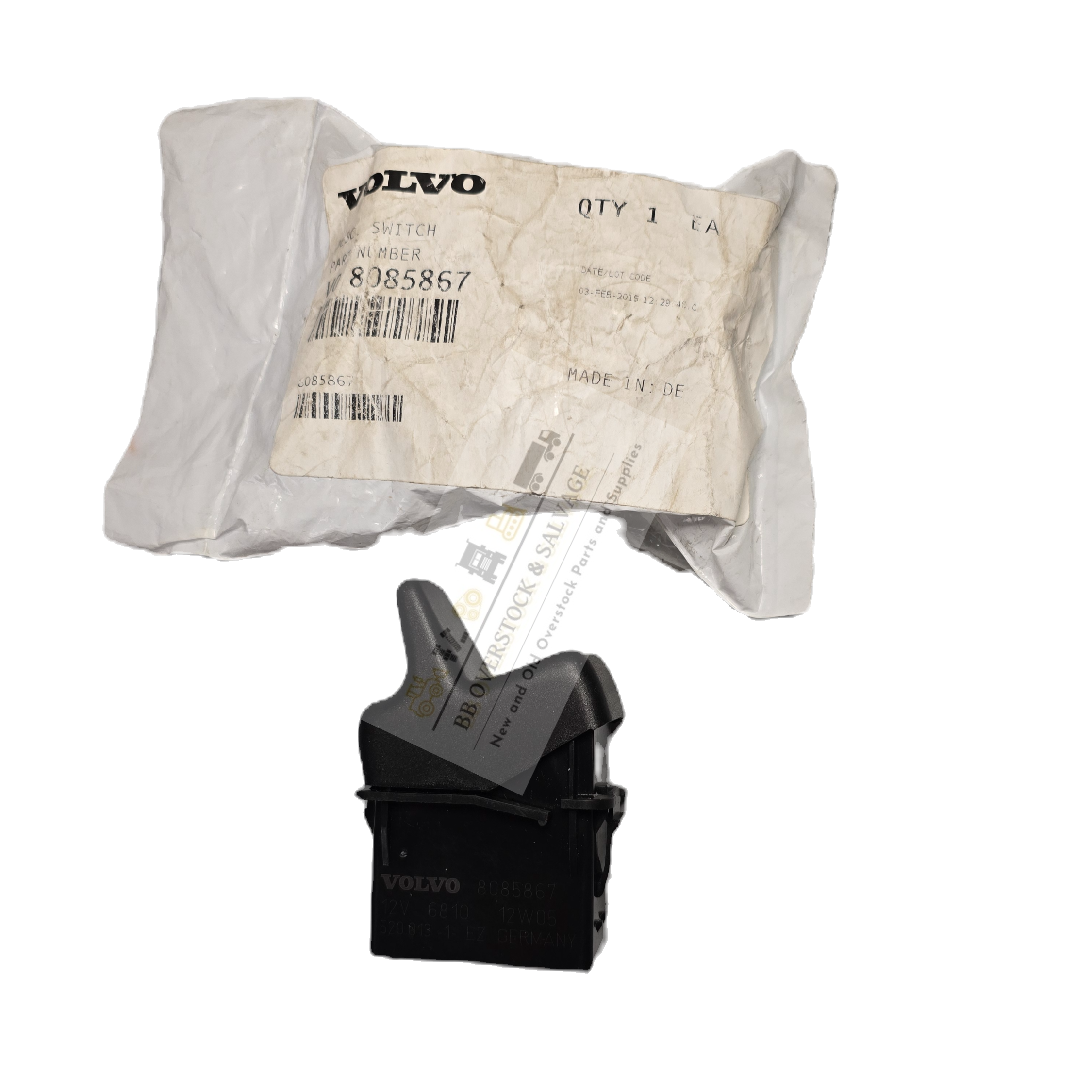 Genuine Volvo P/N | 8085867 Rocker Lever Multi-Purpose Switch with OEM Package View