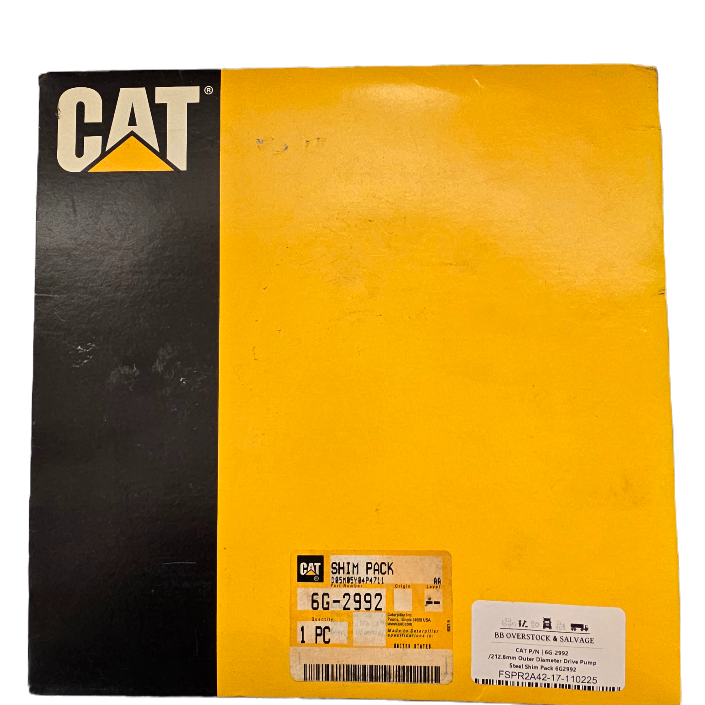 CAT P/N | 6G-2992 /212.8mm Outer Diameter Drive Pump Steel Shim Pack 6G2992 OEM Package View