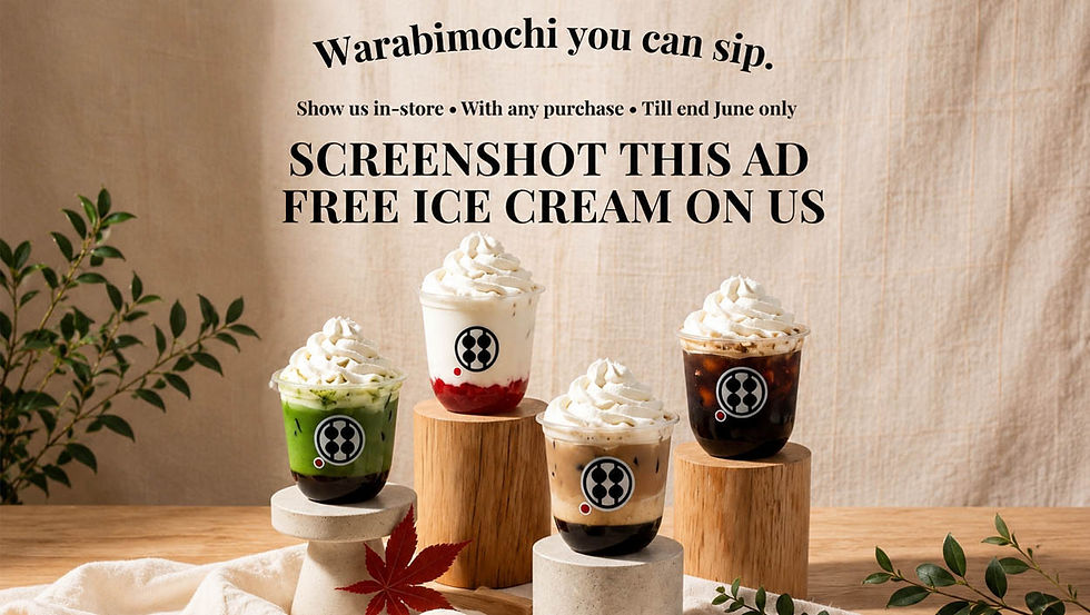 Free Ice Cream With Any Purchase at Warabimochi Kamakura Singapore This June
