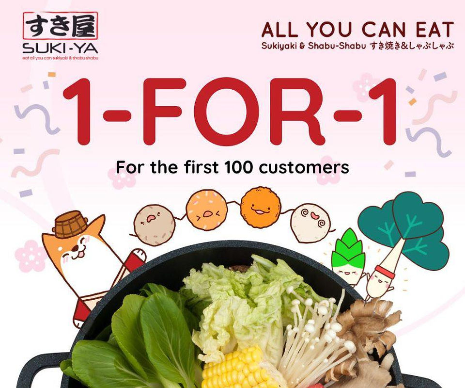 Suki-Ya Announces Another Limited-Time 1-for-1 Lunch Buffet Offer