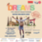 Traveler with a backpack faces iconic landmarks. "DREAMS TO DESTINATIONS" text. NATAS Holidays 2025 travel fair details given. Vibrant mood.
