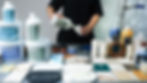person mixing jesmonite