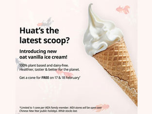 Free Oat Vanilla Ice Cream Cones for IKEA Family Members This CNY