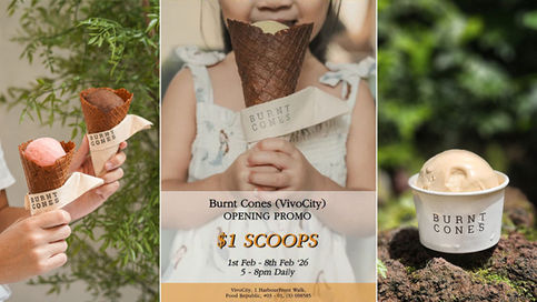 Burnt Cones Launches VivoCity Kiosk With One Dollar Scoops