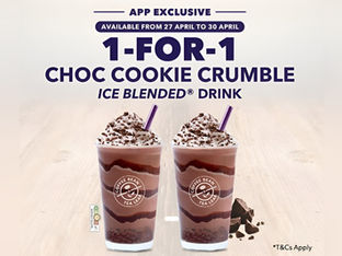 Coffee Bean Members: 1-for-1 Choc Cookie Crumble Ice Blended Treat