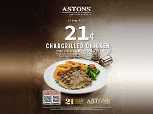 ASTONS Celebrates 21 Years with 21 Cent Chargrilled Chicken Deal