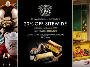 Black Friday: TWG Tea Unveils 20% Off Sitewide Celebration