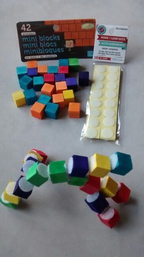 cubes with velcro busy bag