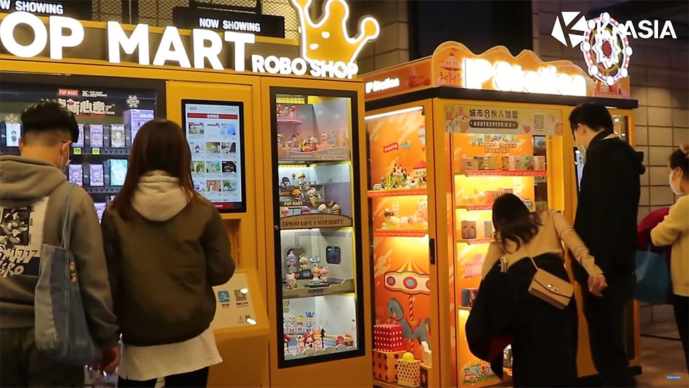 Blind Box Craze people buying from vending machines