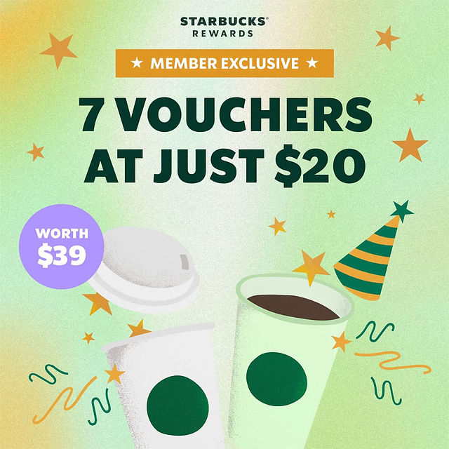 Starbucks Rewards Members Get Exclusive Savings with $20 Voucher Pack