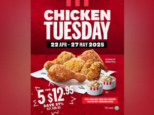 S$12.95 Chicken Tuesday Returns to KFC—Only till 27 May 2025