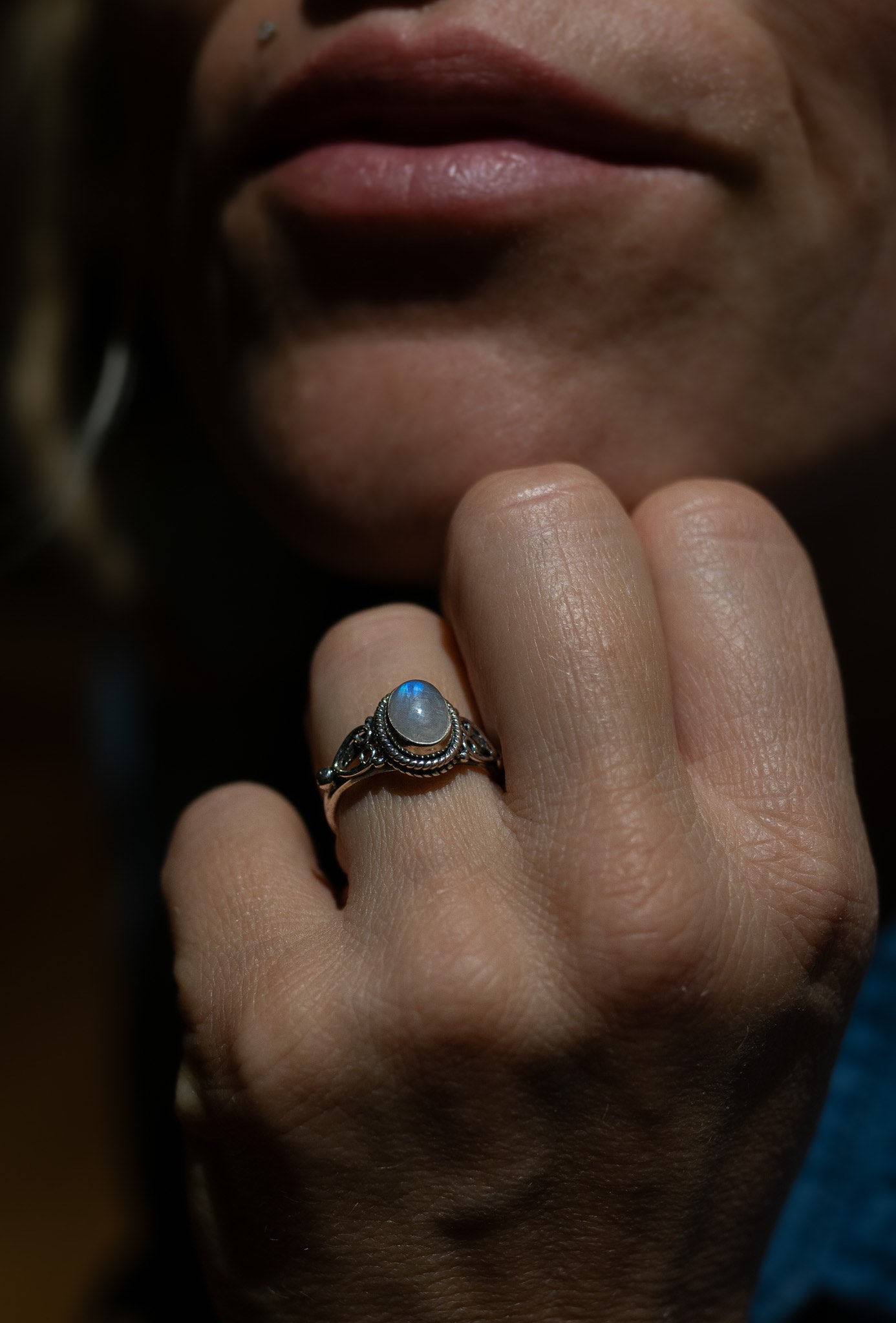 Silberring mit Mondstein