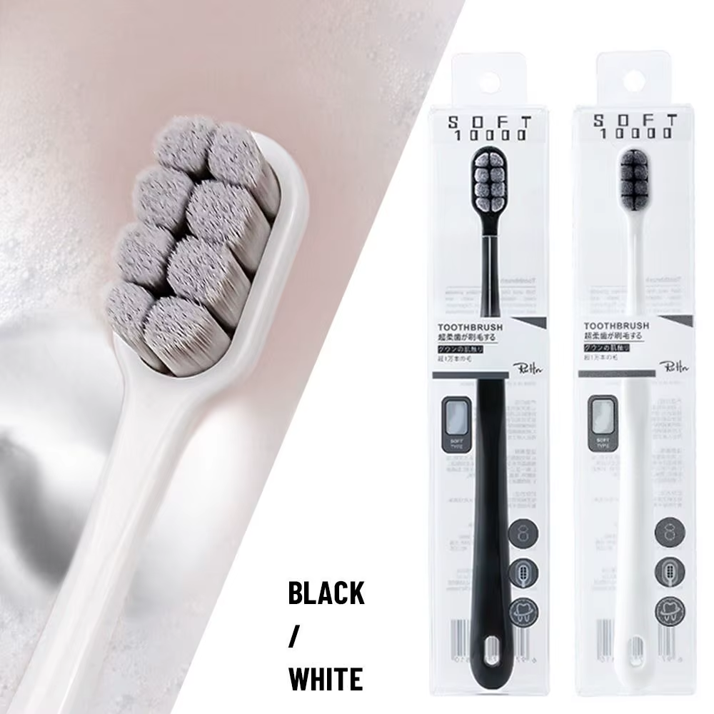 Super Soft Bristle Toothbrush Ultra-Fine Wave Plush Toothbrush 8-Hole Massage Gu