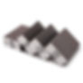 Four abrasive sanding sponges, labeled 60 to 220 grit, are stacked diagonally on a white background, displaying coarse to fine textures.