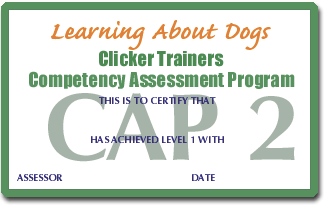 Learning about Dogs Clicker Trainers Competency Assessment Program certificate