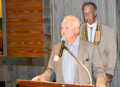 Randy Rowse Santa Barbara City Mayor and Fiesta Party guest AND W. Scott Burns former Old Spanish Days El Presidente and CCC member/Fiesta Party committee member