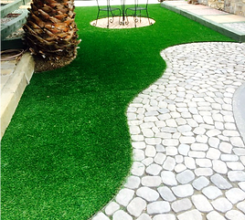 Artificial Grass with paver pathway