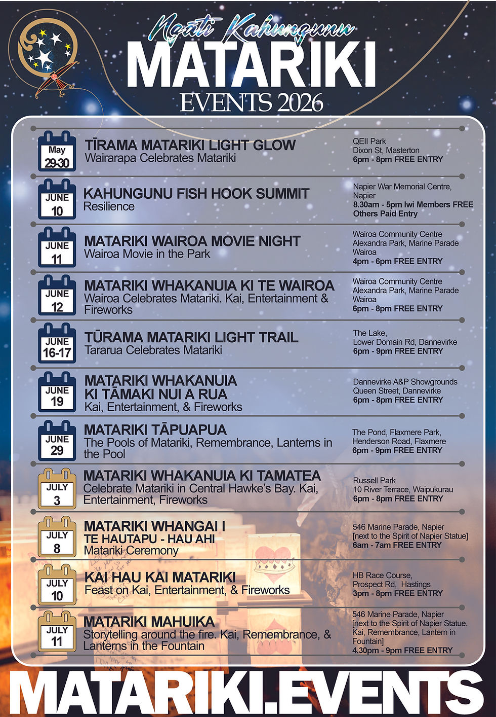 2026 - Updated Matariki Dates