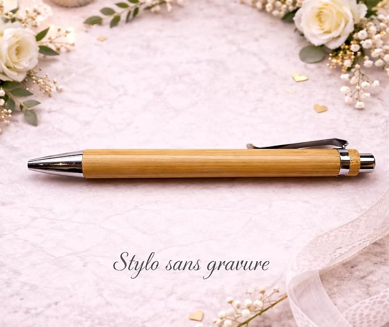 Stylo en bambou sans gravure
