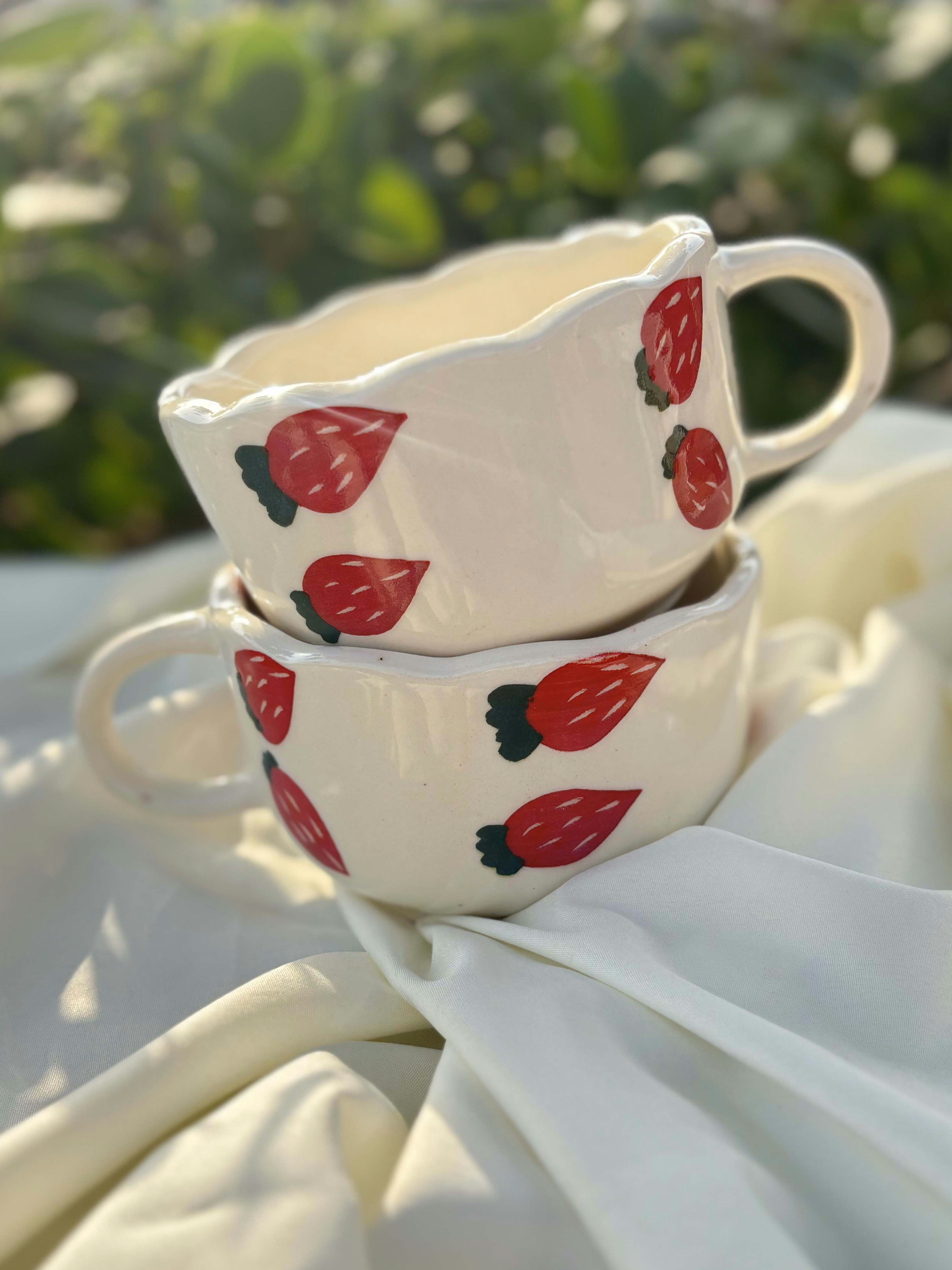 Fruity Fiesta Mug with Strawberry Imprints