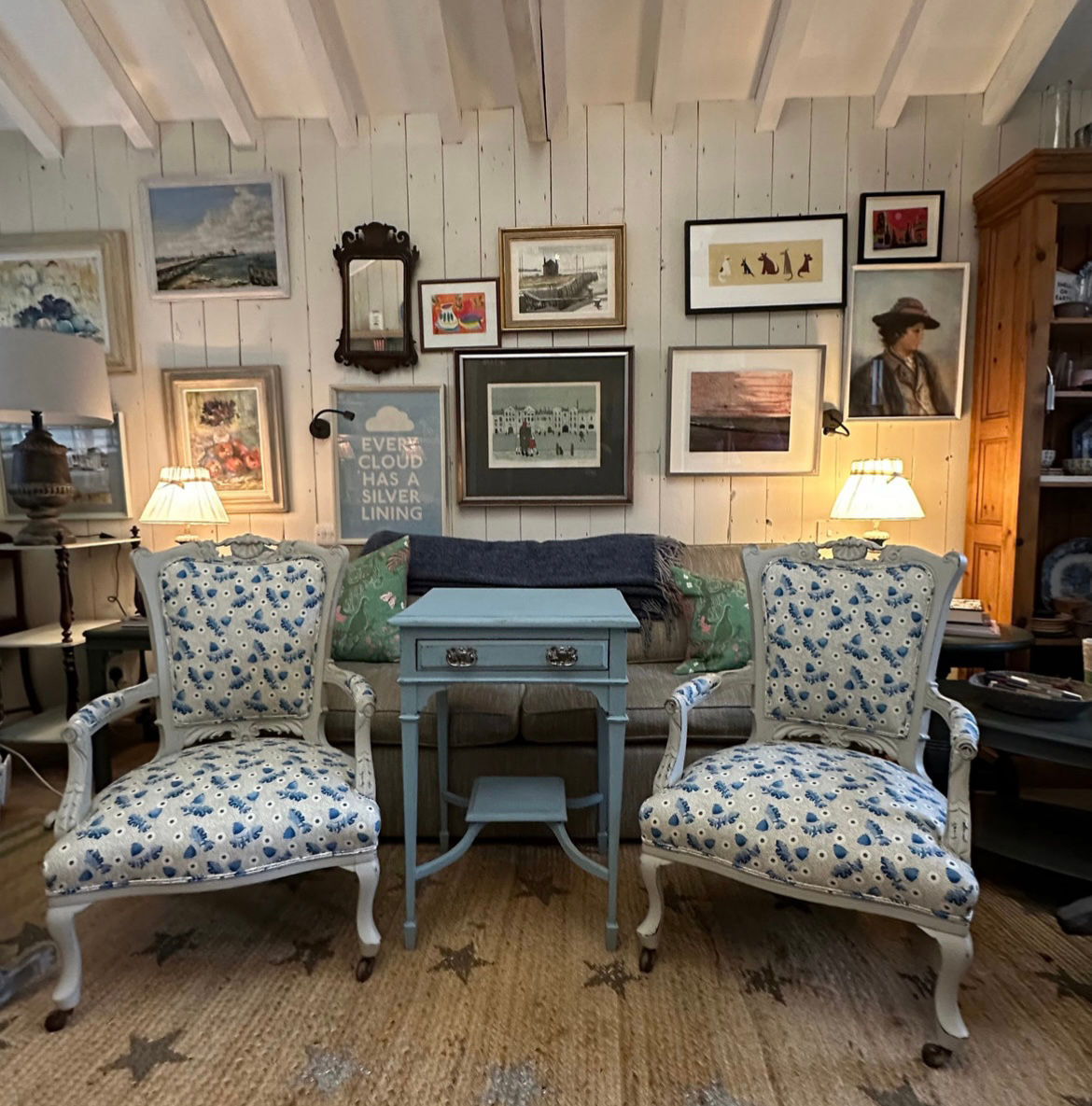 Painted and Upholstered Armchair (2)