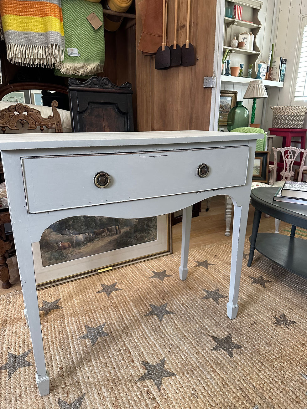 Thumbnail: Mahogany side table with drawer