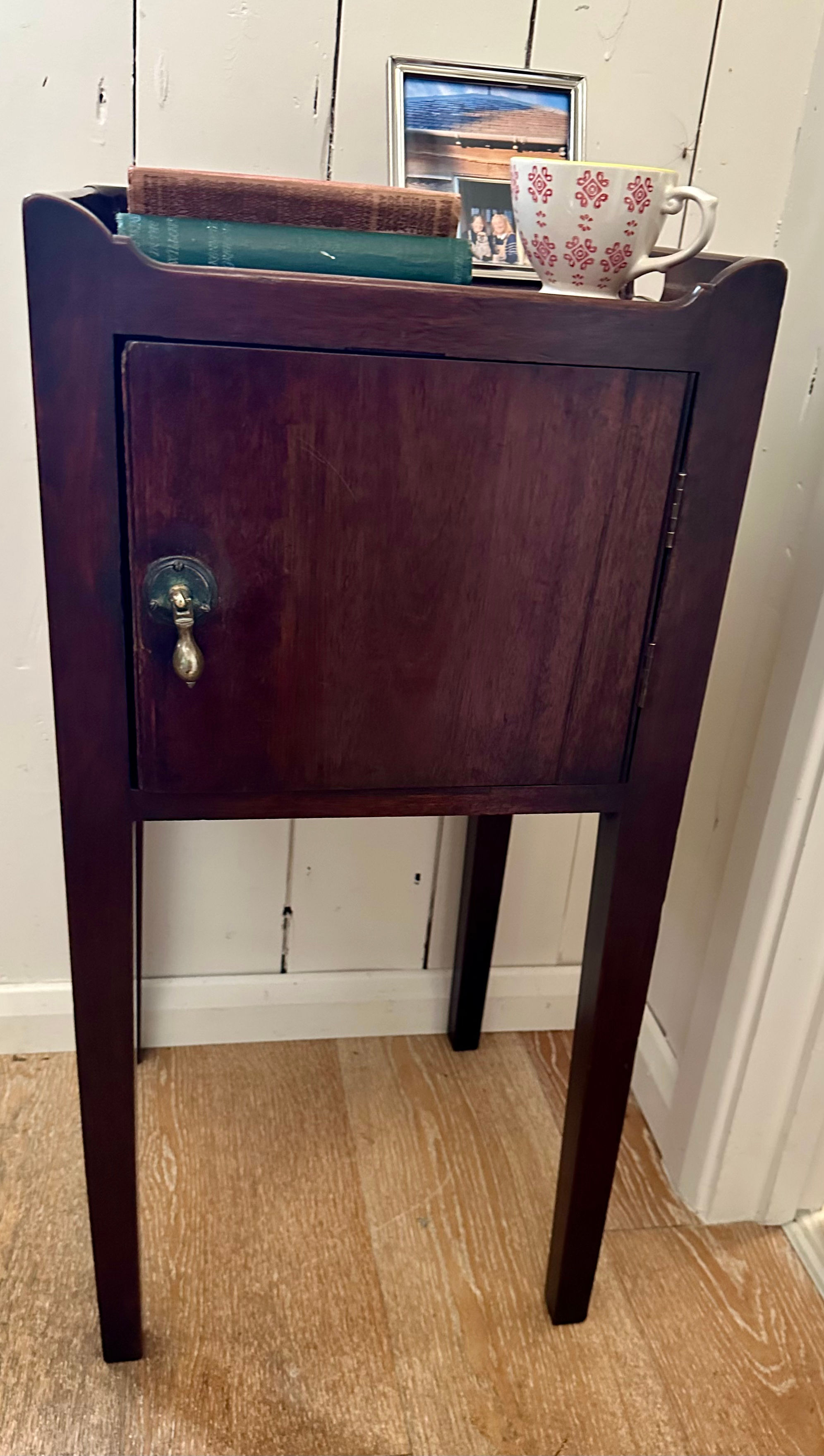 Small Mahogany Bedside Table with Cupboard