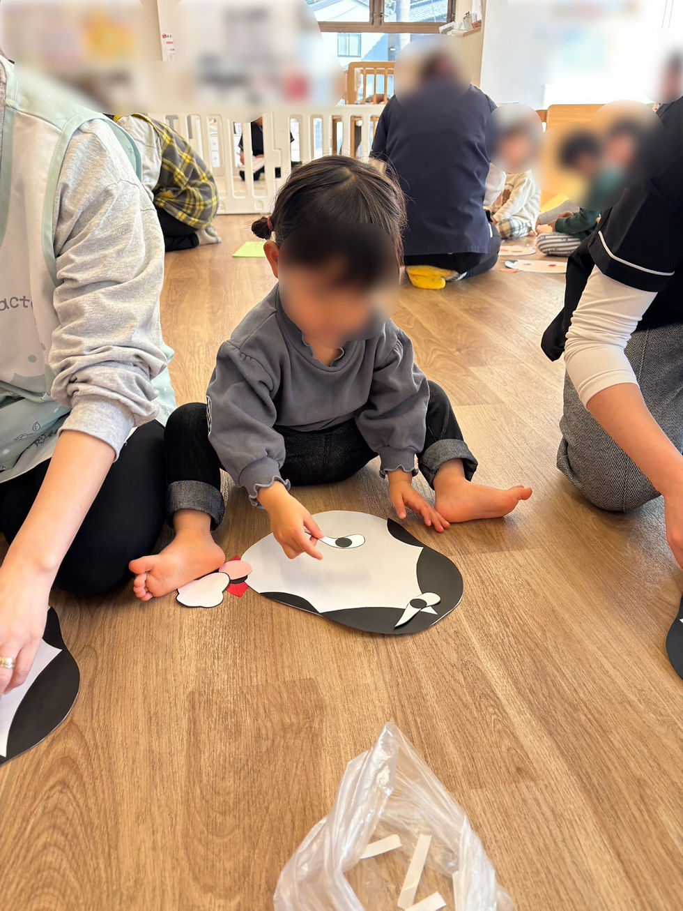 年明けの福笑いあそび🎍😊《福岡県飯塚市川津　飯塚川津ママー保育園　365日開園》