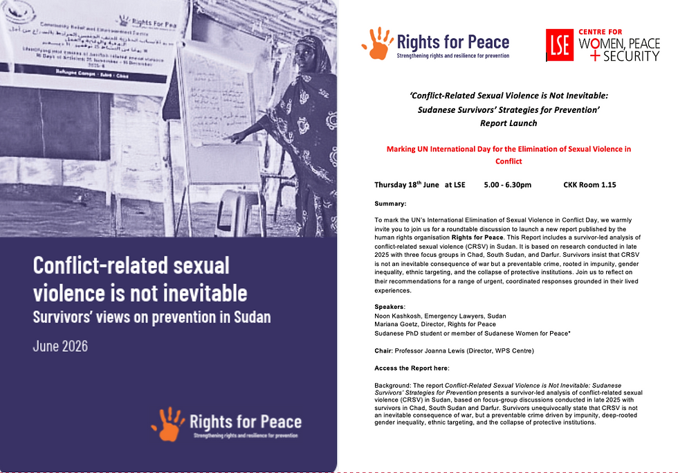 Front cover of the report and flyer for LSE and RfP event