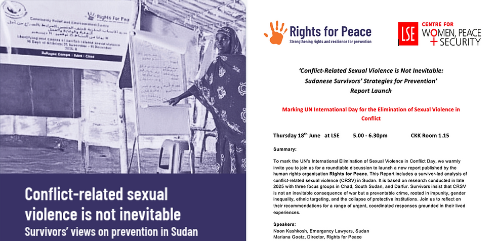 Conflict-related sexual violence is not inevitable: survivors' views on prevention in Sudan
