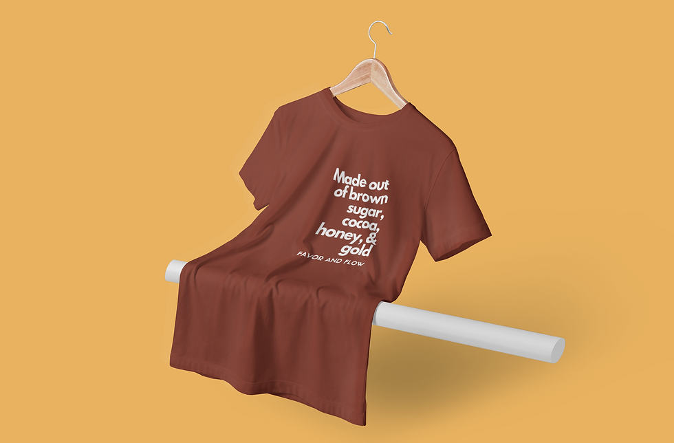 F&F - Brown Sugar Tee Shirt (Chocolate/White)