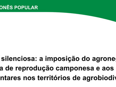 Guerra silenciosa: a imposição do agronegócio à estratégia de reprodução camponesa e aos sistemas agroalimentares nos territórios de agrobiodiversidade.