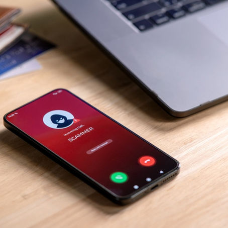 A phone receiving a scam call.