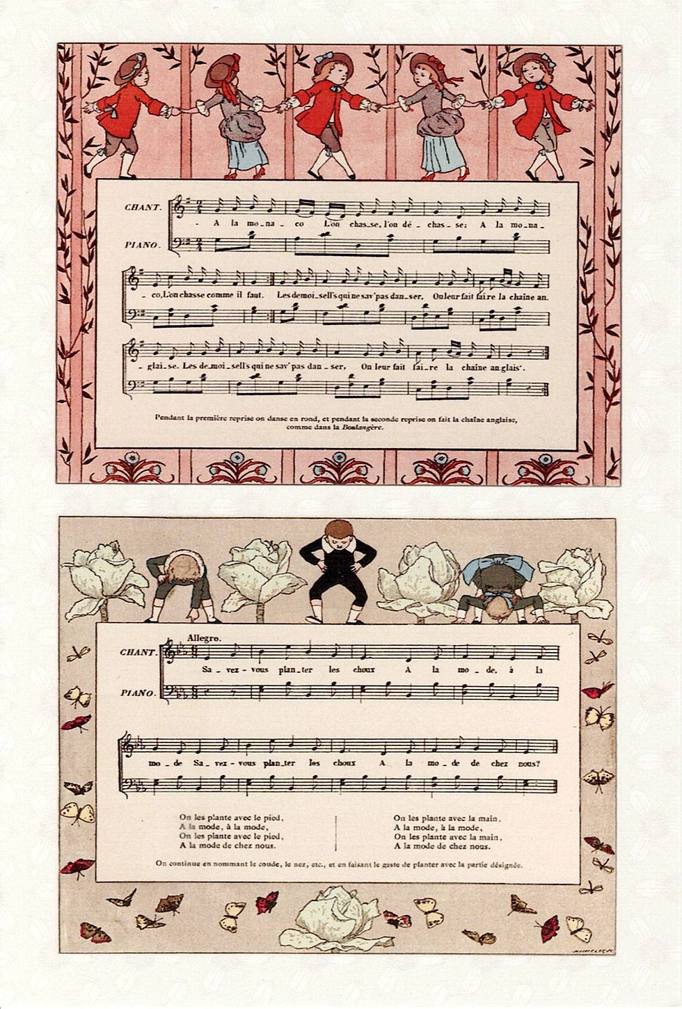 postcard,モンヴェル,むかしのシャンソンとロンド,Vieilles chansons et rondes pour les petits enfants,洋書絵本,古書,古本,千葉,佐倉,アベイユ