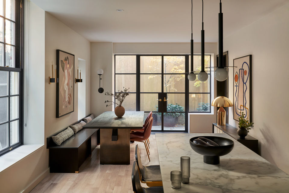 Contemporary style kitchen and dining area.