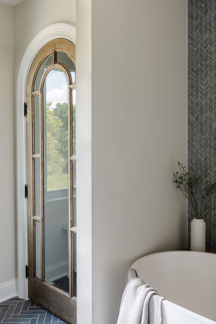 Bathroom in Rumson New Jersey in the House on Rivers Edge Project designed by Salt Design Company