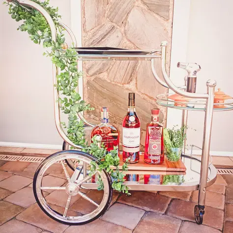 Mobile Bar Cart setup for a corporate event smoked whiskey tasting in Cheltenham, PA