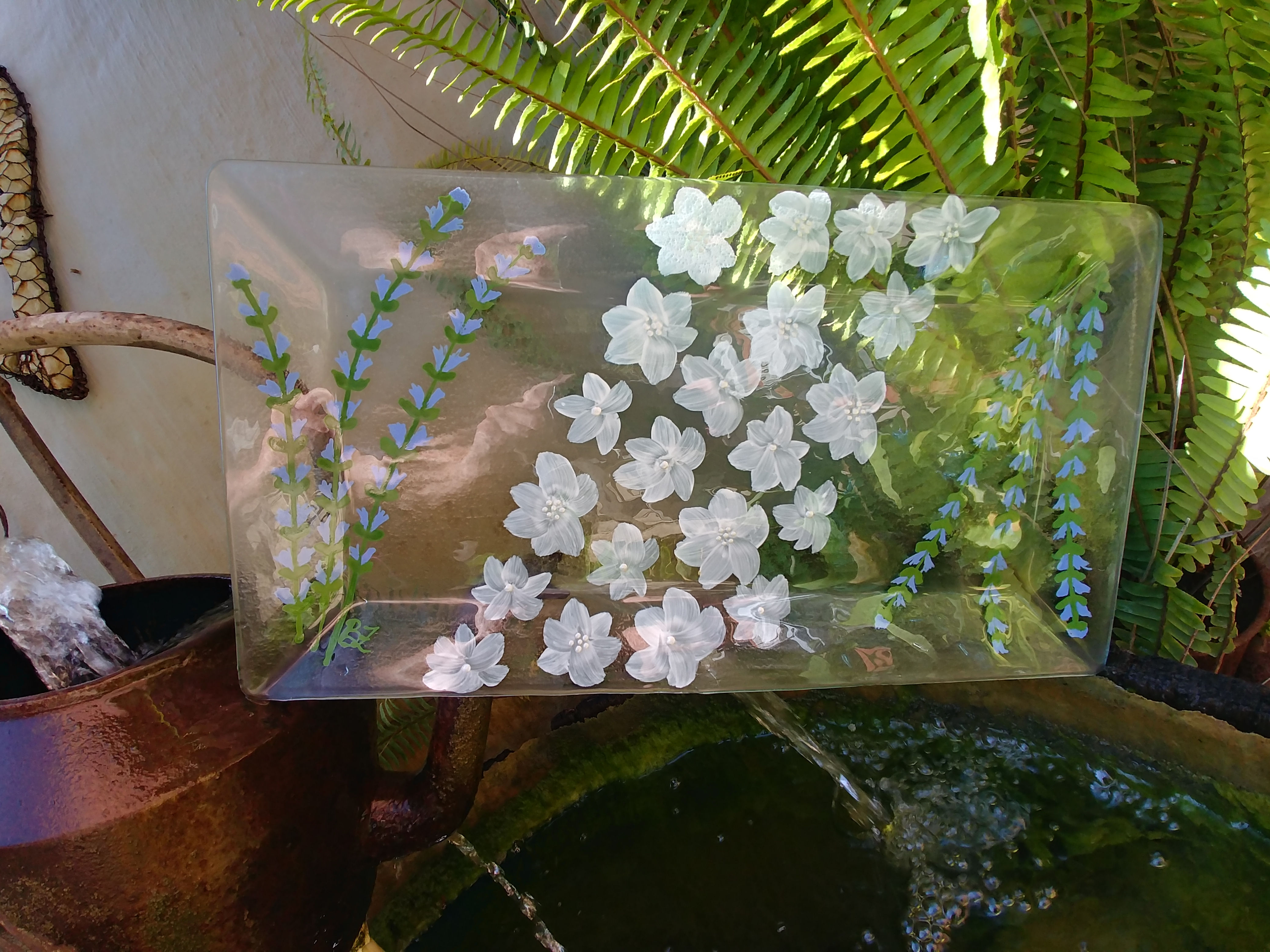 Lavender & Flowers Rectangle (L) Flat Platter