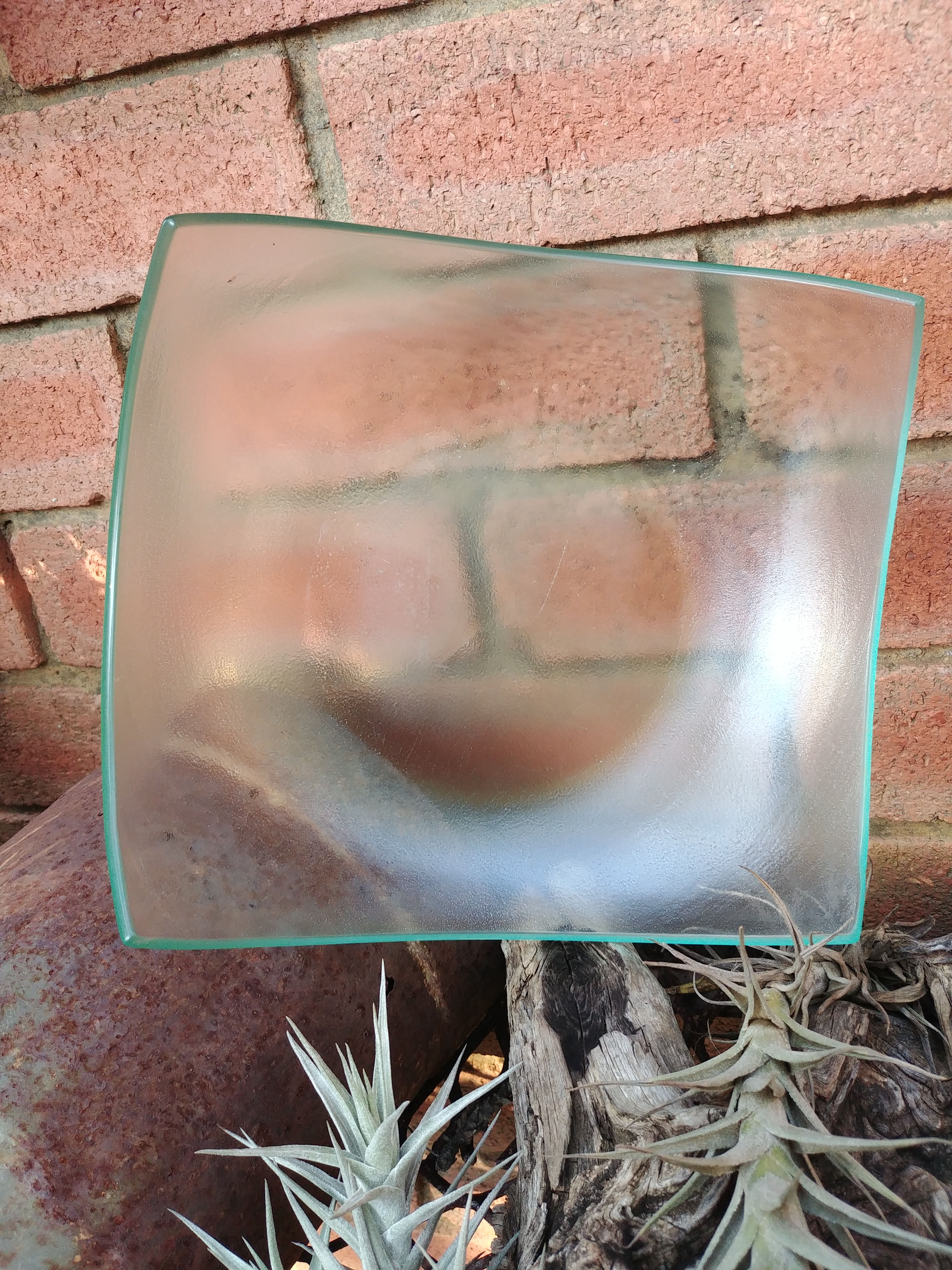 Clear Square Wavy Bowl