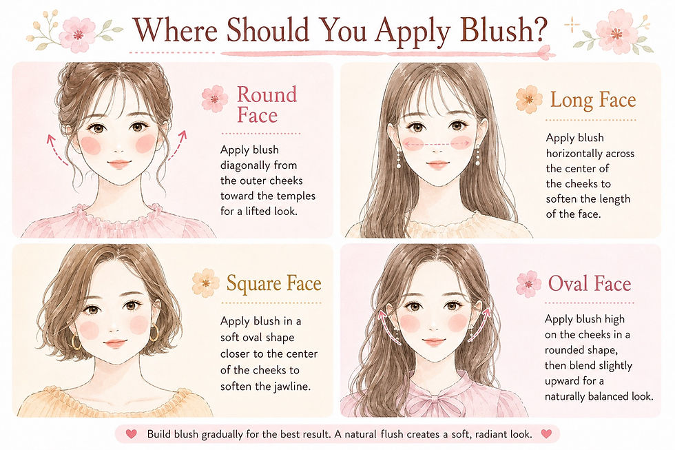 Where Should Blush Be Applied?