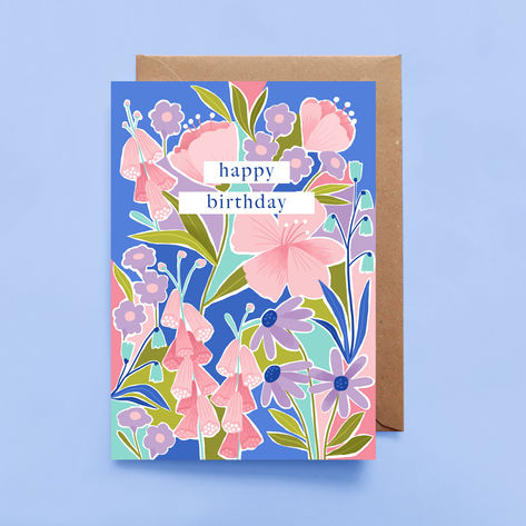 joanna clay floral greetings card