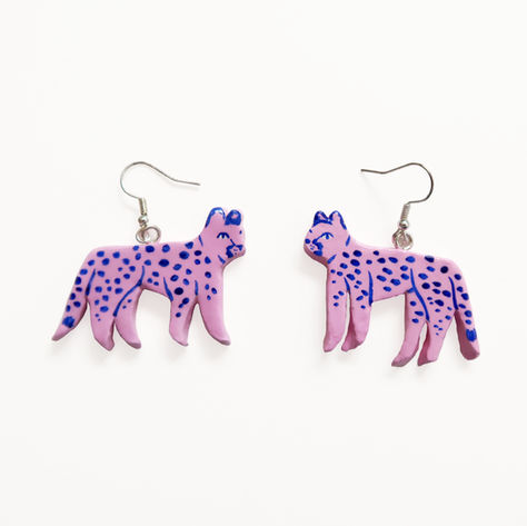 joanna clay handmade cheetah earrings