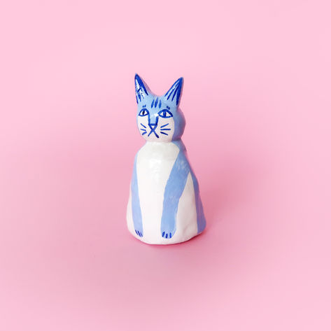 joanna clay handmade blue cat ornament