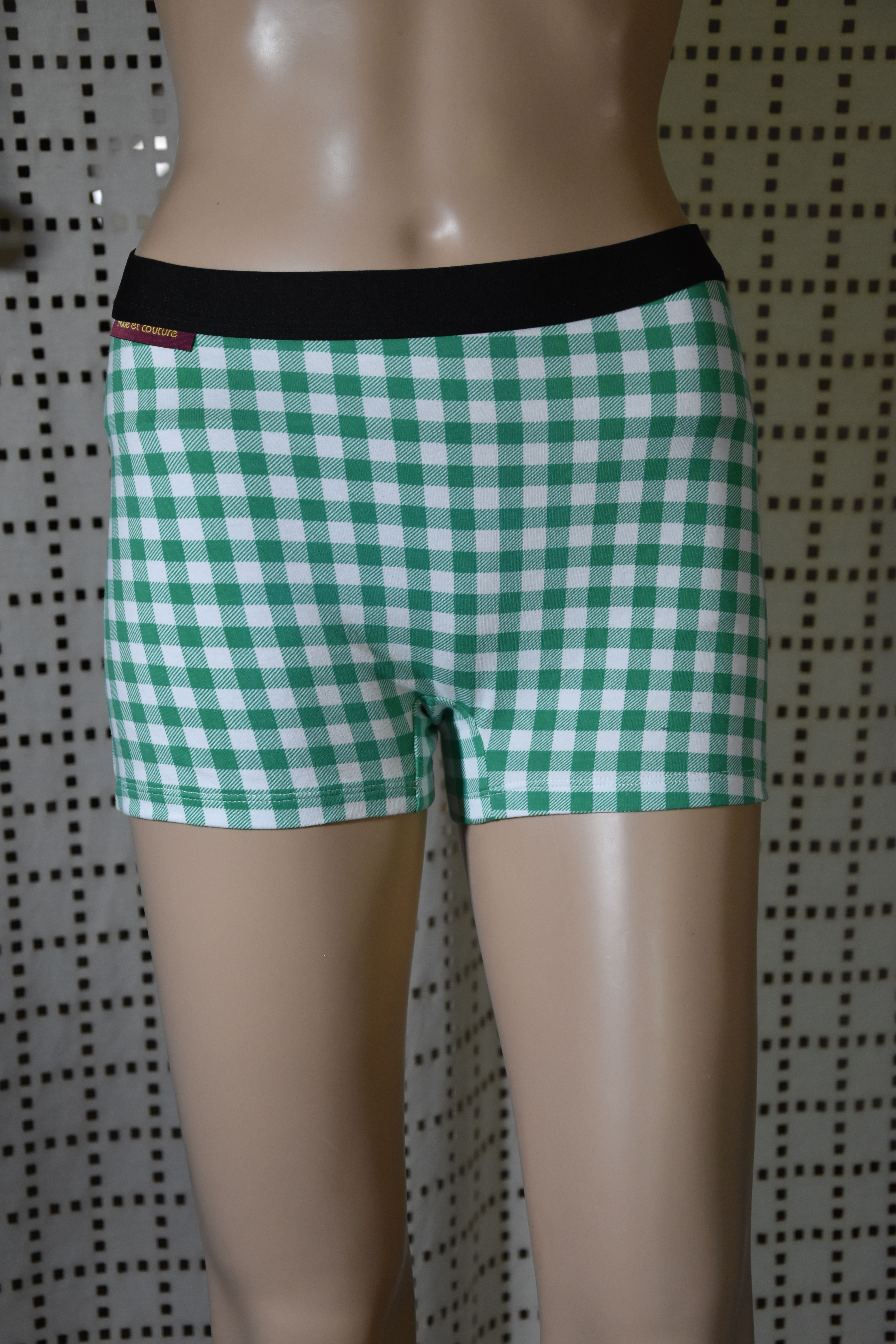 Boxer femme Vichy vert