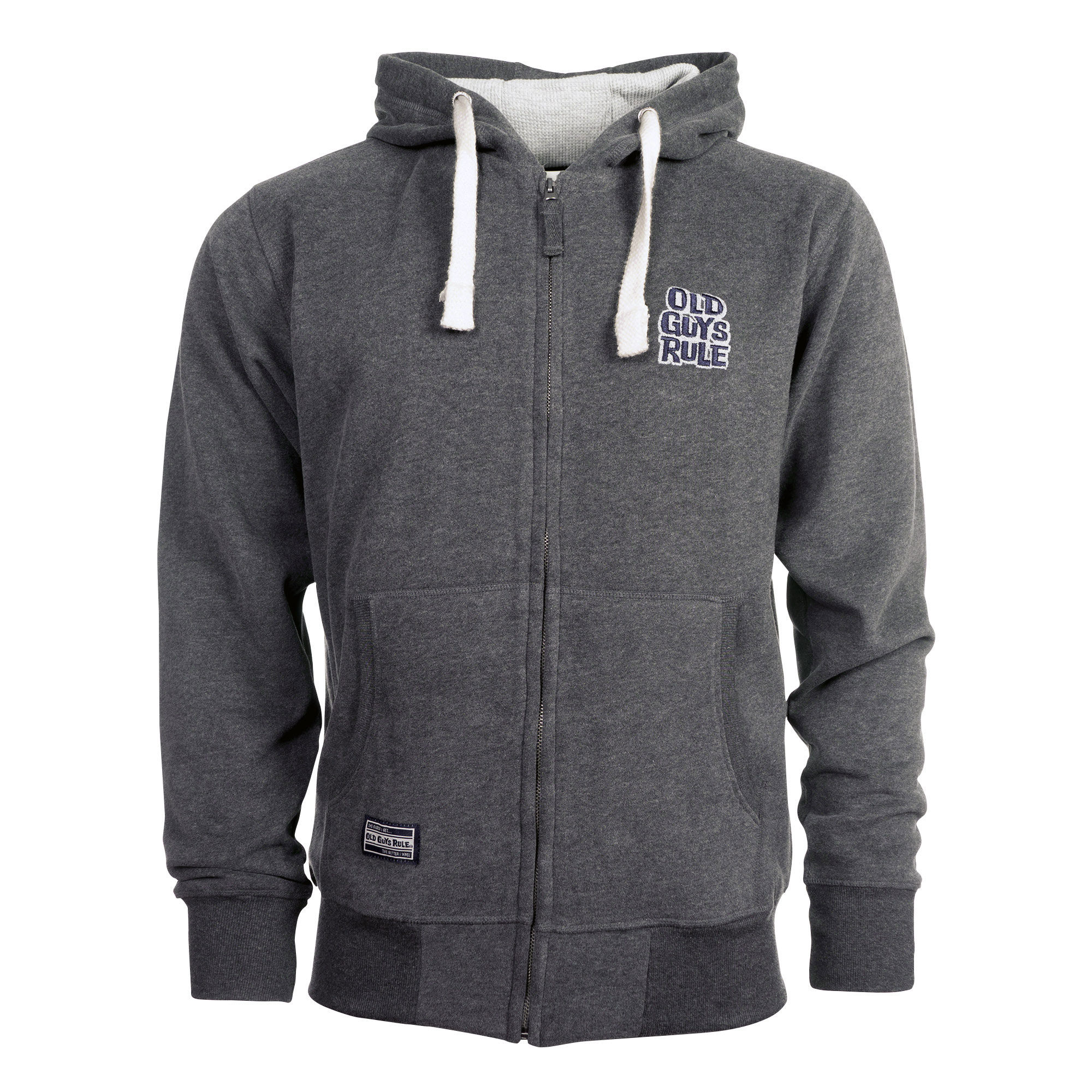 'STACKED LOGO' ZIP HOODIE - HEATHER CHARCOAL