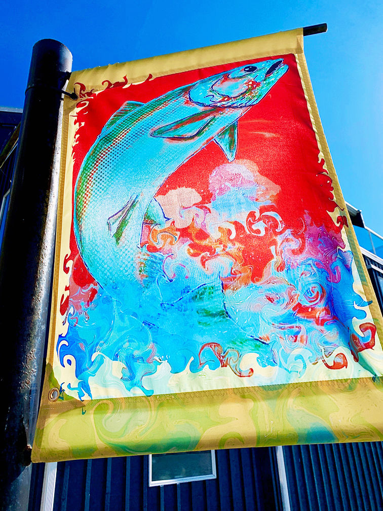 Graphic Banners design by Dana Fetherstonhaugh, Marina Wes Del resident, 3473 River Road West, Delta, BC, Canada
